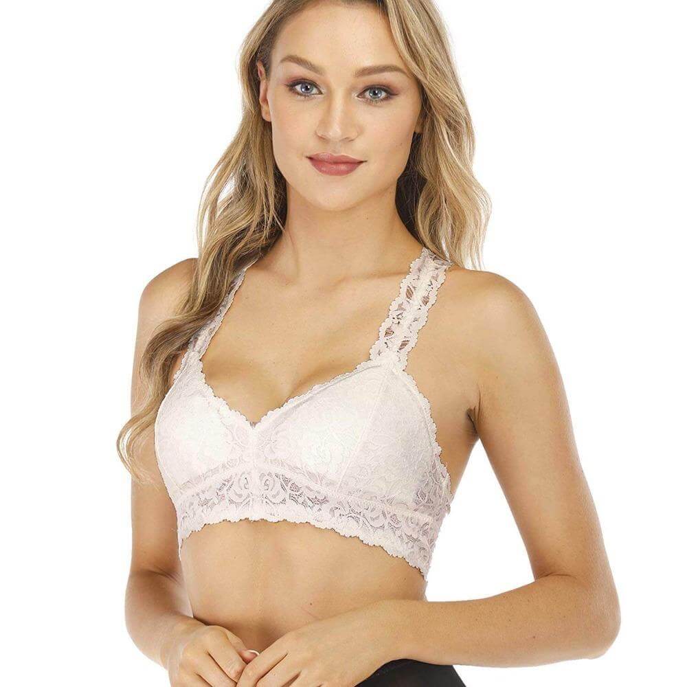 Brabic Breathable Racerback Padded Lace Bralette