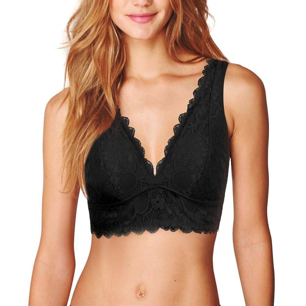 Brabic Women Lace Plunge Bra with Removable Pads