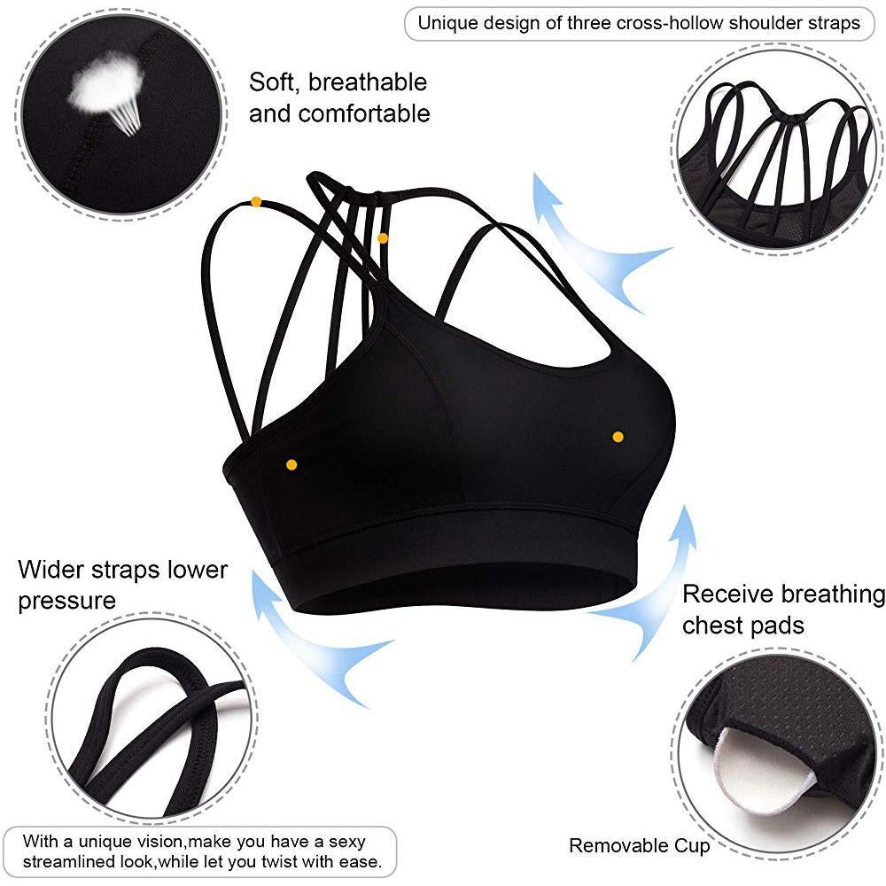 Brabic Women's Breathable Bralette Sports Bra