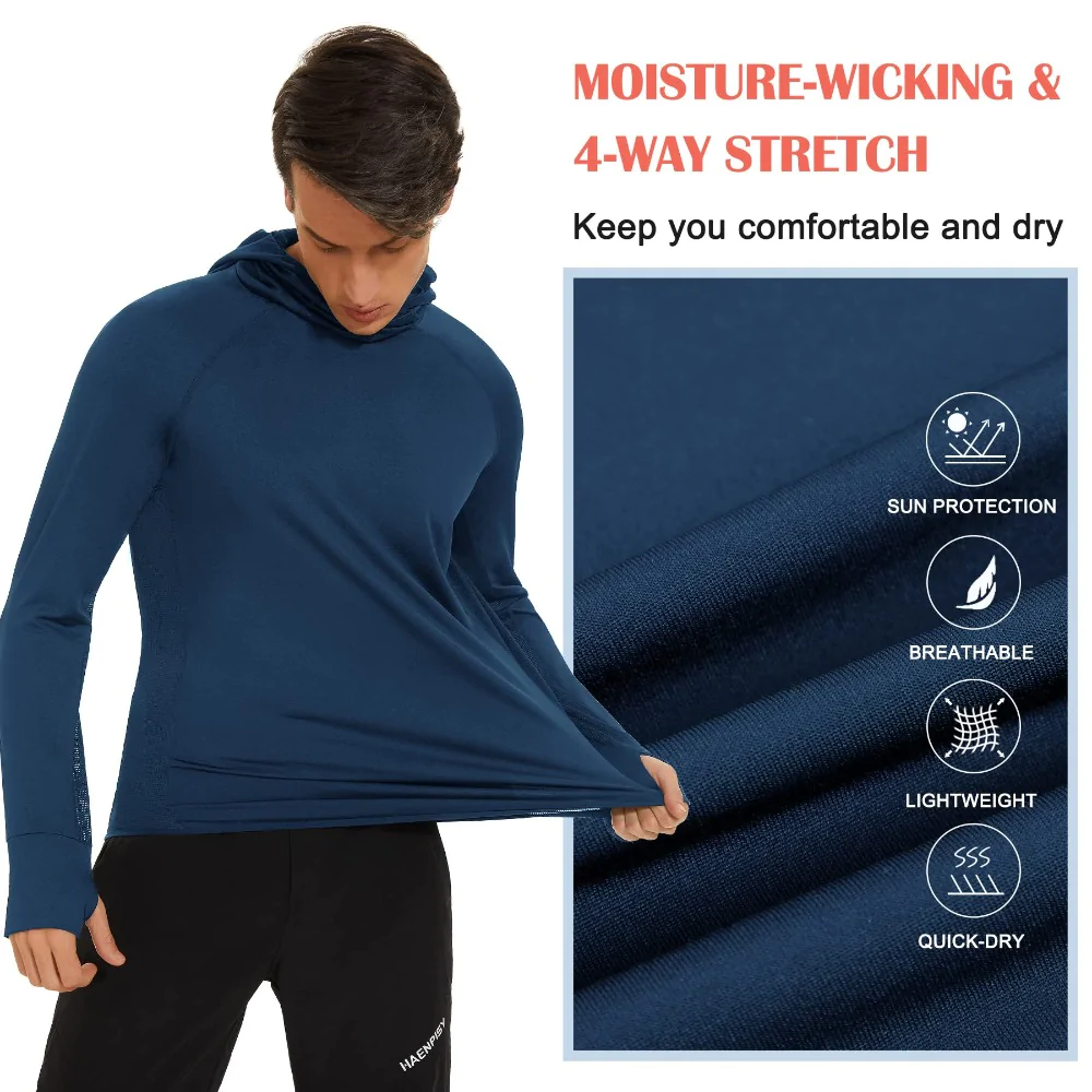 Brabic Men Sun Protection Quick Dry Long Sleeve Hoodie