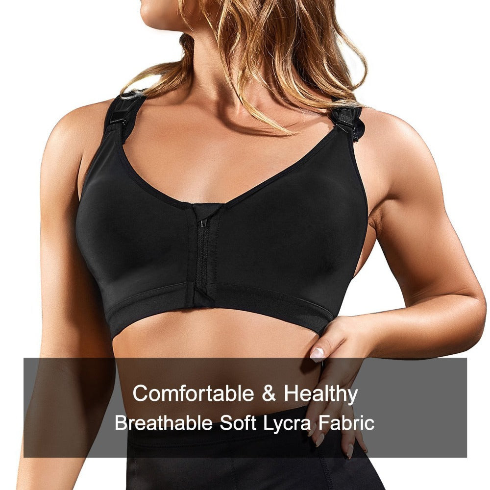 Women Post-Surgical Sports Bra with Adjustable Straps
